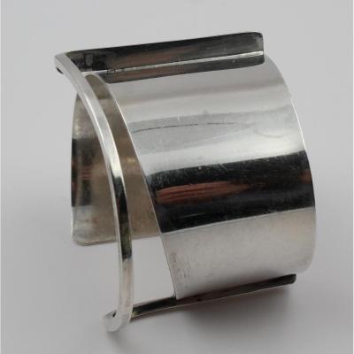 Ed. Wiener Silver Modernist Cuff Bracelet