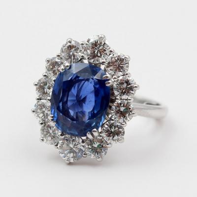 Sapphire Pompadour Ring 5 Ct About Unheated Ceylon