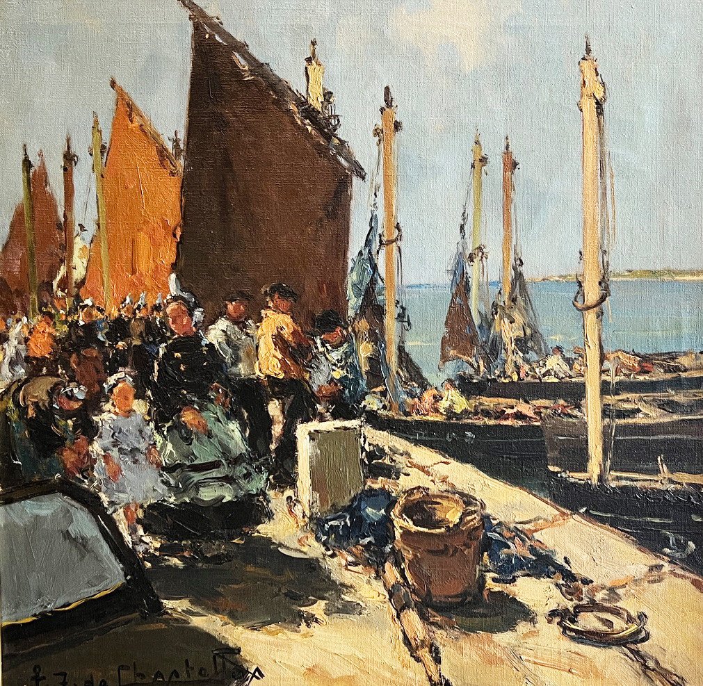 Busy Port In Brittany, Jacques De Chastellus