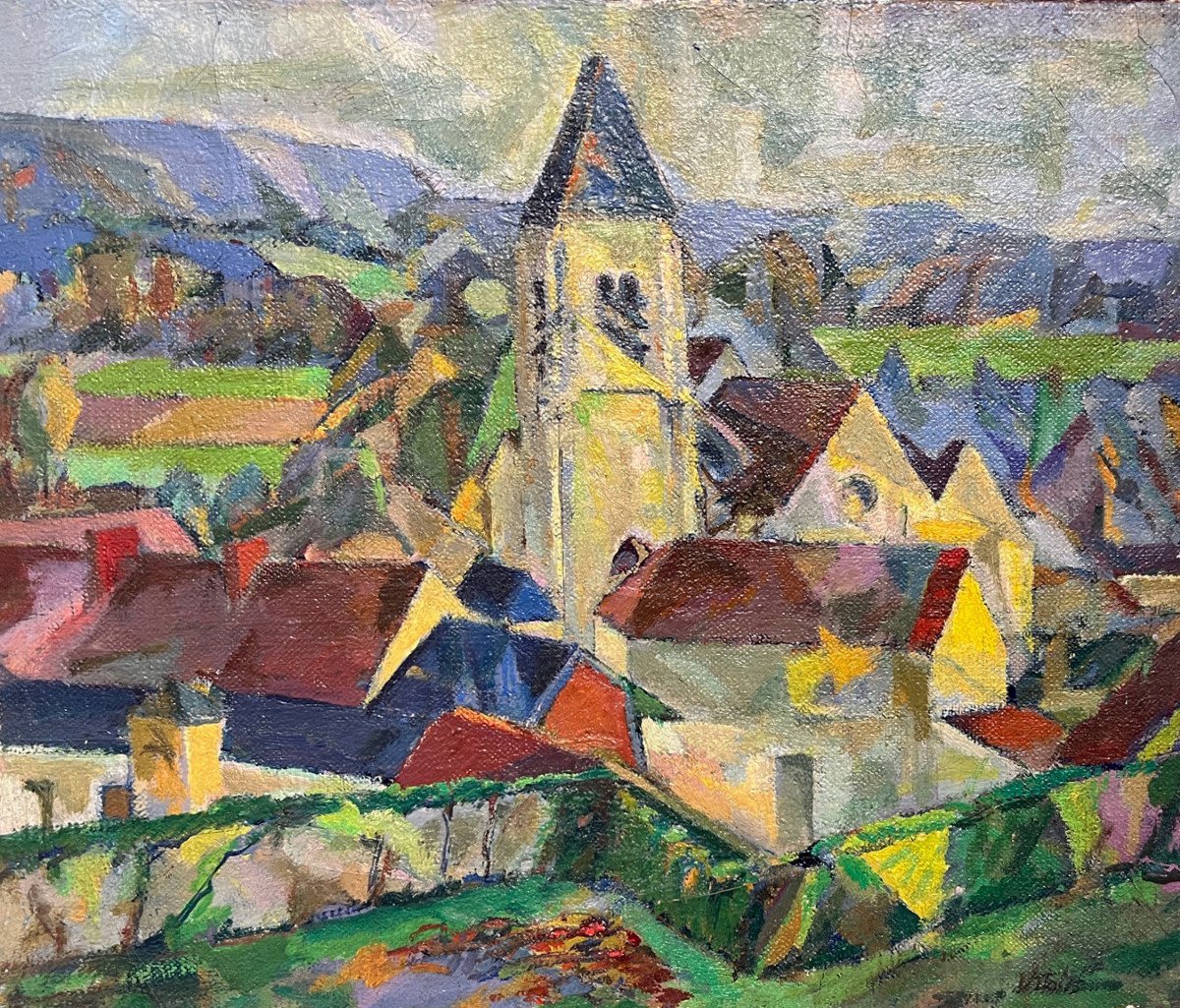 Vue de village, Macario Vitalis, 1950