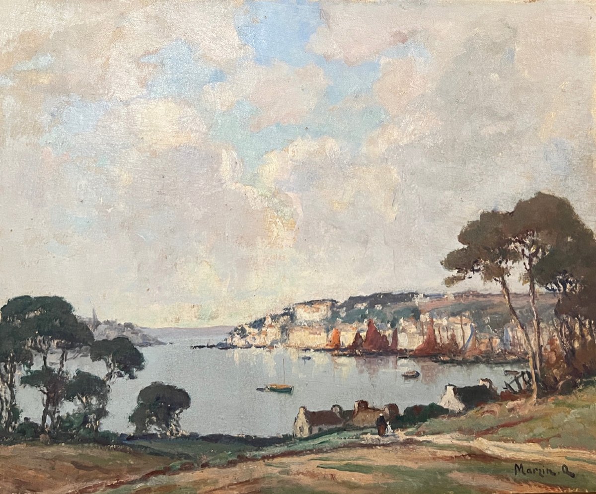 Le port d'Audierne vue des hauteurs, Alfred Marzin, 1935