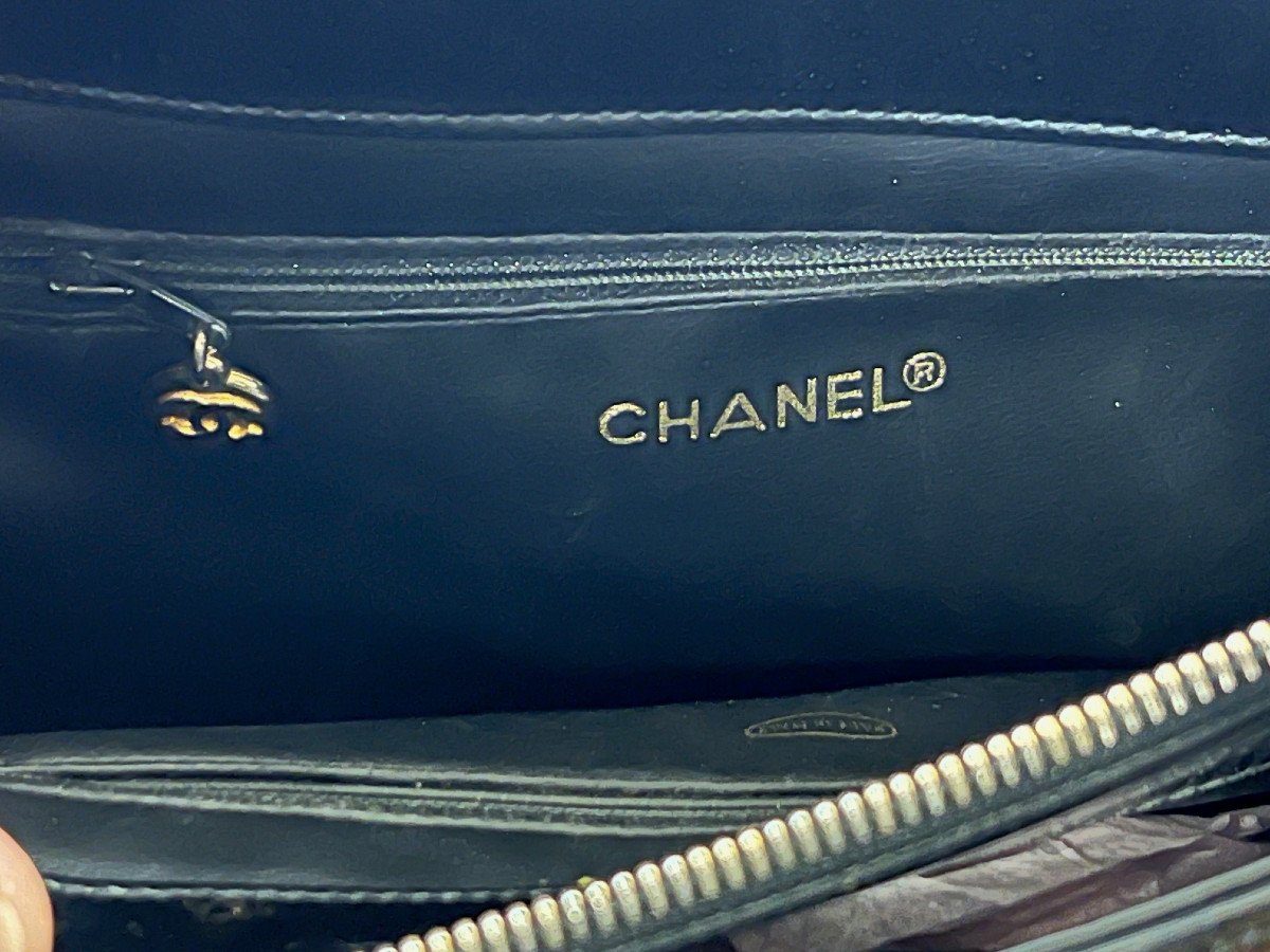 Sac Chanel cuir vernis noir, c.1990-photo-3