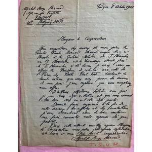 Letter From Michel Angelo Bernard, Emile Bernard Exhibition, 1946