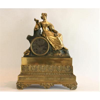 Romantic Clock, C.1830, Gilded Bronze