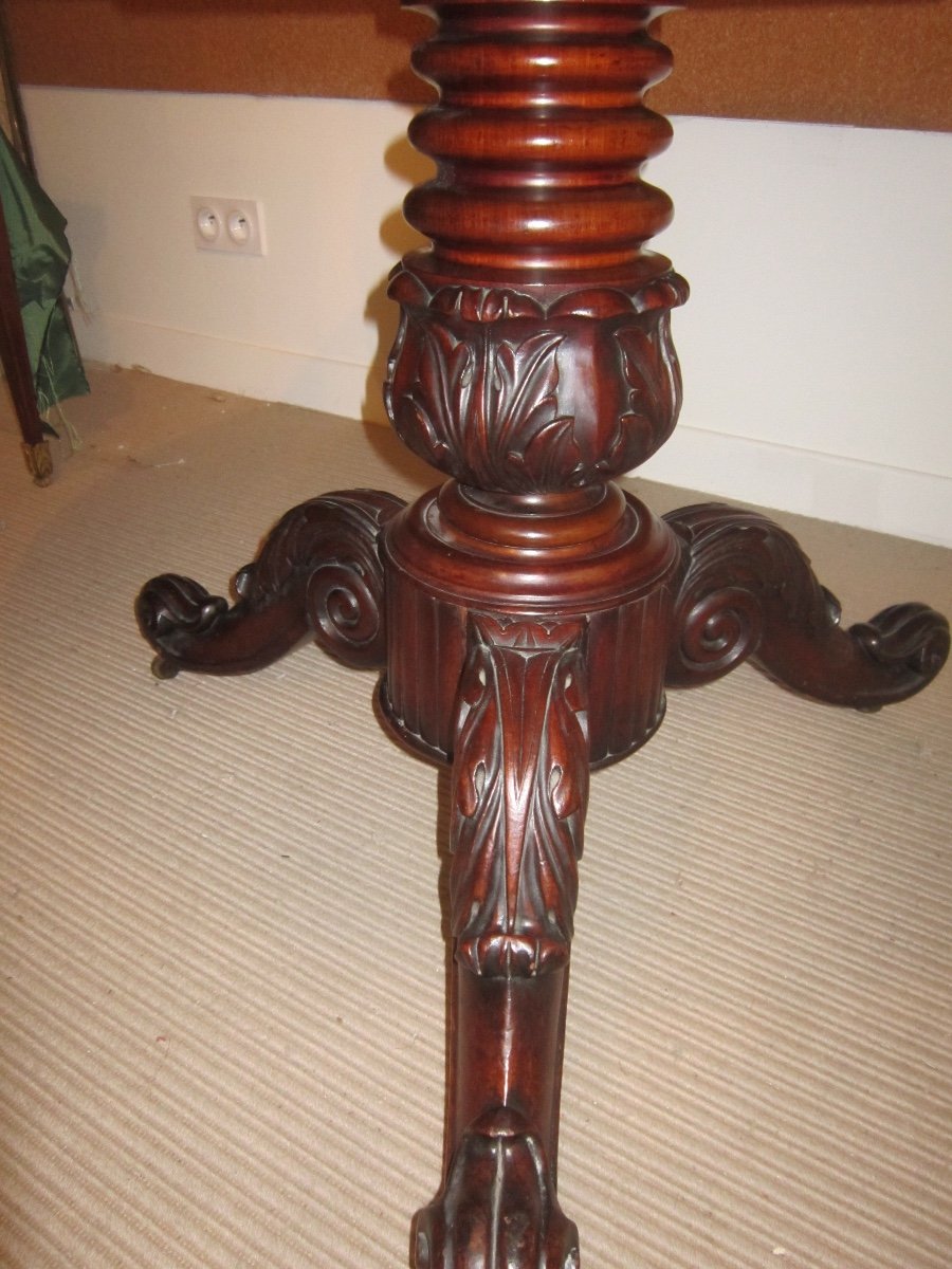 Mahogany Tripod Pedestal Table-photo-4