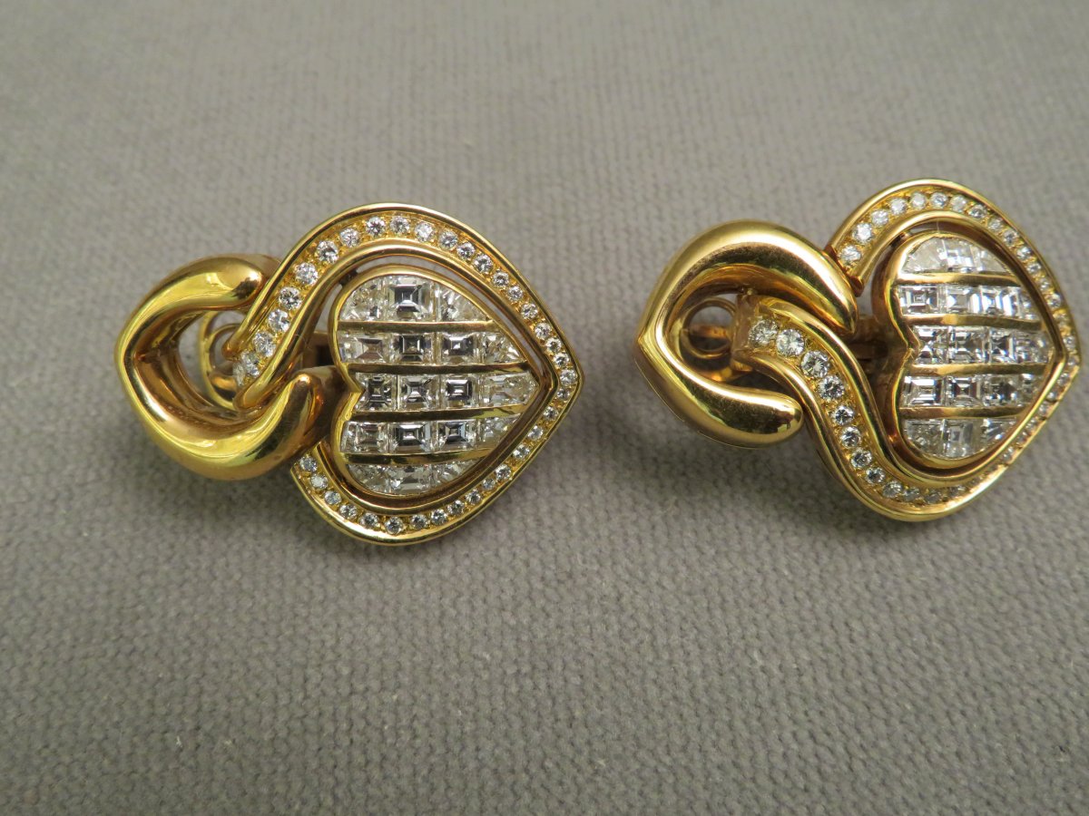 Earrings Yellow Gold And Diamonds.-photo-4