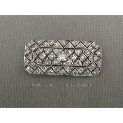 Platinum And Diamond Plate Brooch