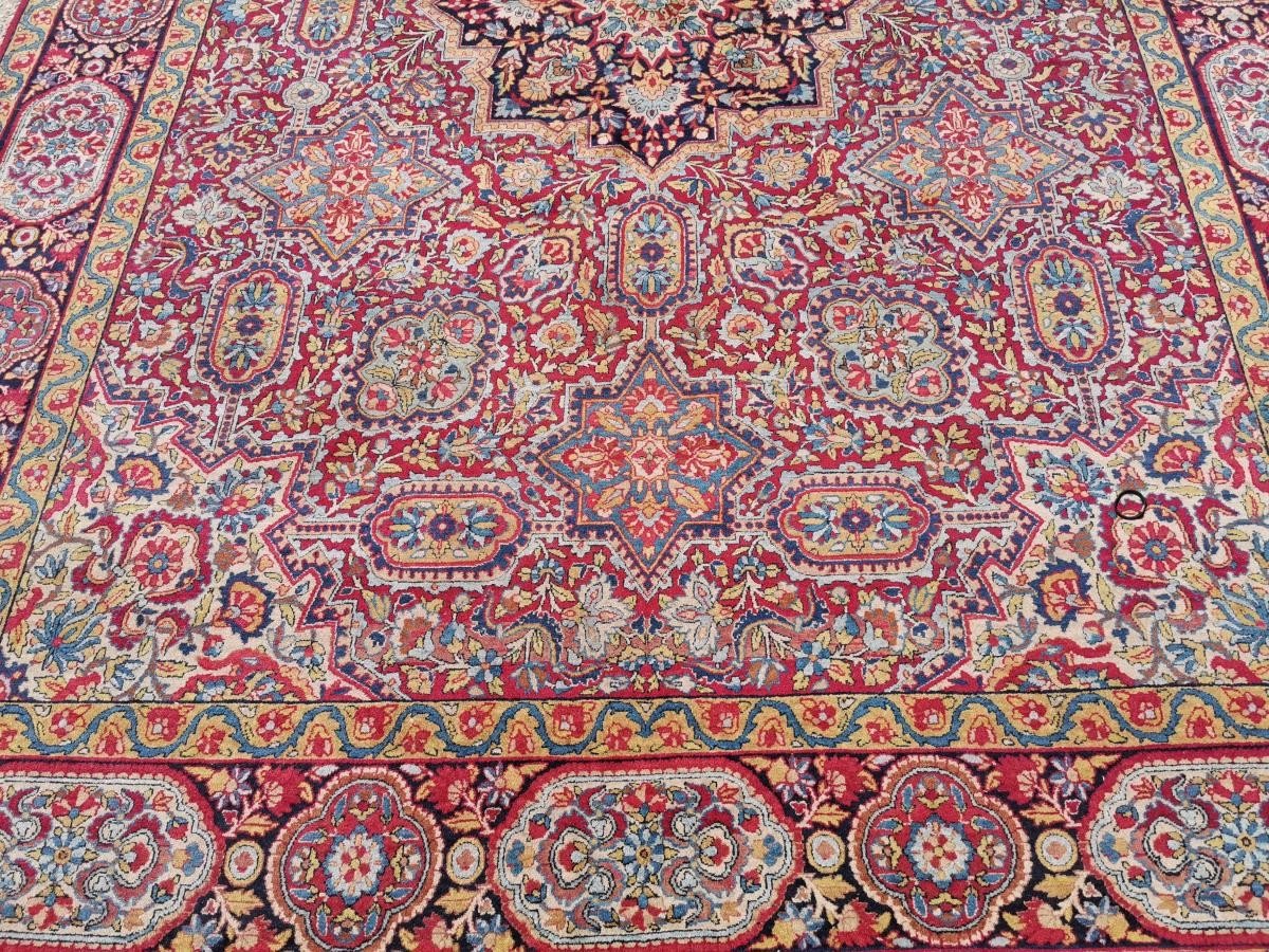 Tapis Kashan Dabir, Fait Main En Laine Kork, Iran Vers 1920.-photo-3