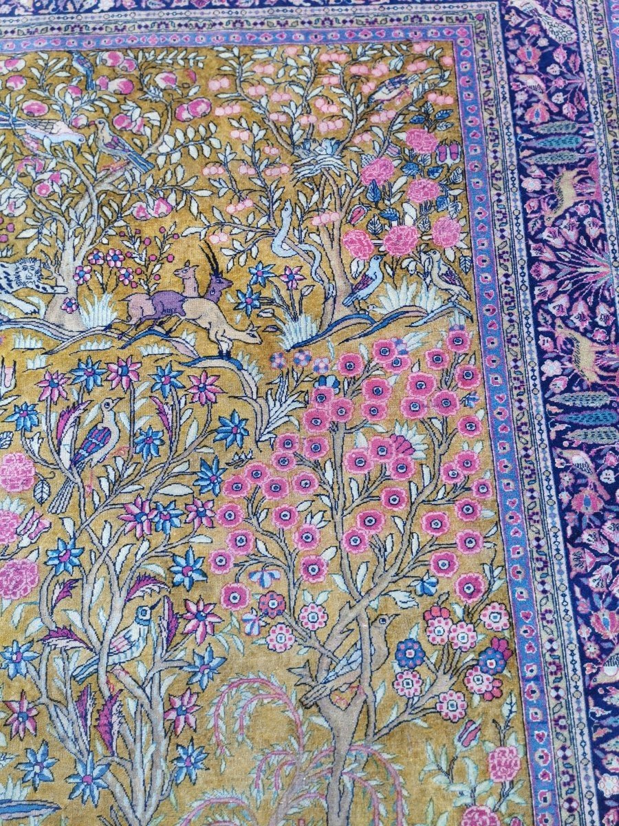 Tapis Kashan Réalisé En Laine Kork, De L’époque  Du Shah, Fin 19ème Siècle.-photo-5