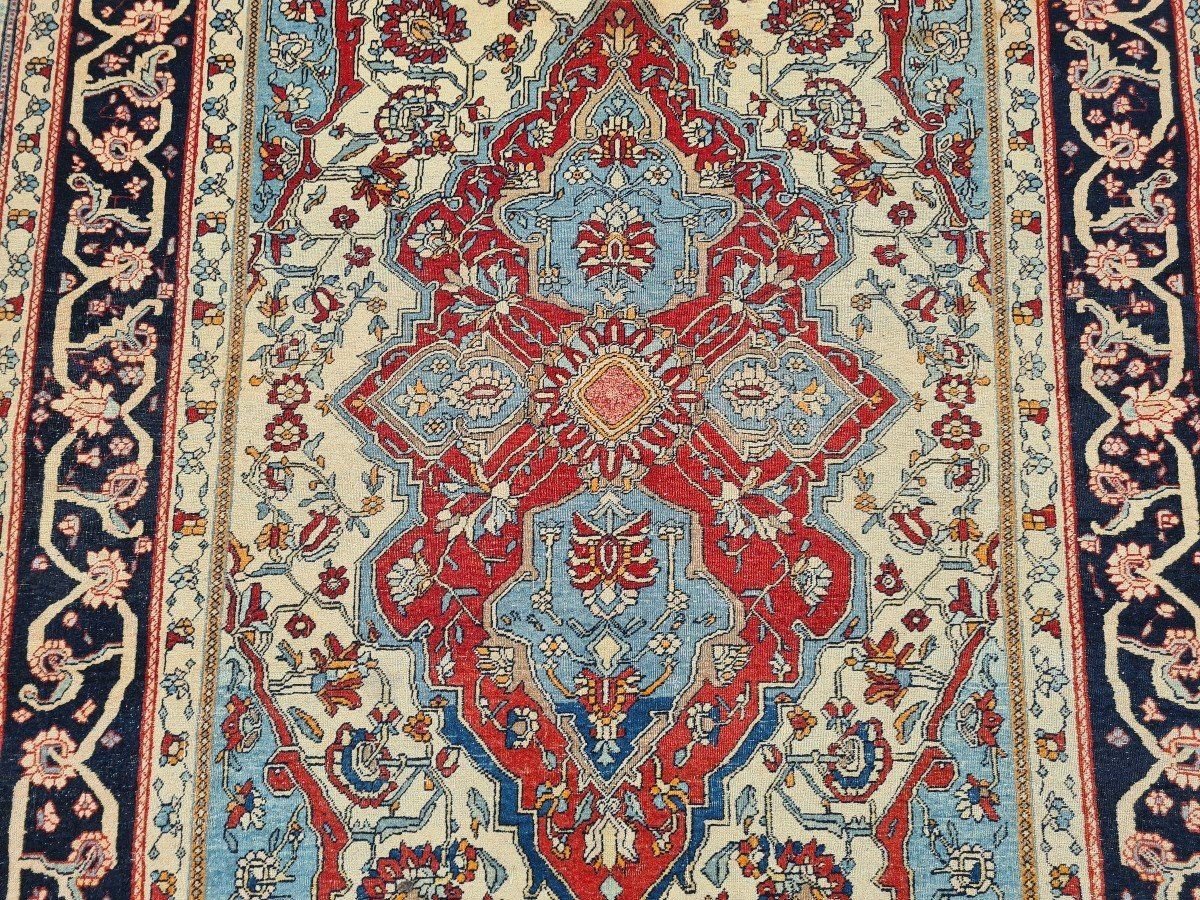 Tapis Royal Kachan Mortachem Fait En Laine, Iran, 19ème Siècle.-photo-6