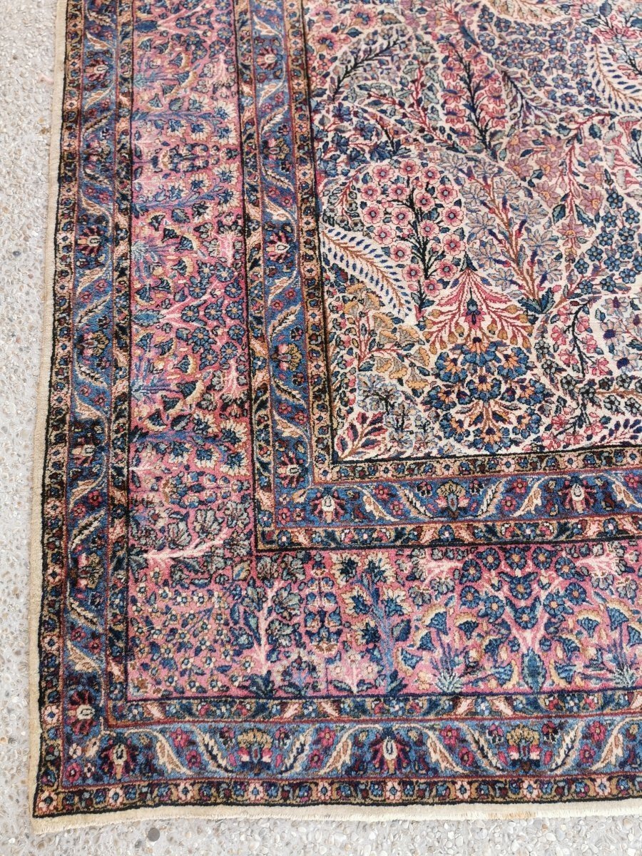 Lovely Kirman Carpet Made In Wool, Iran, Shah Period.-photo-7
