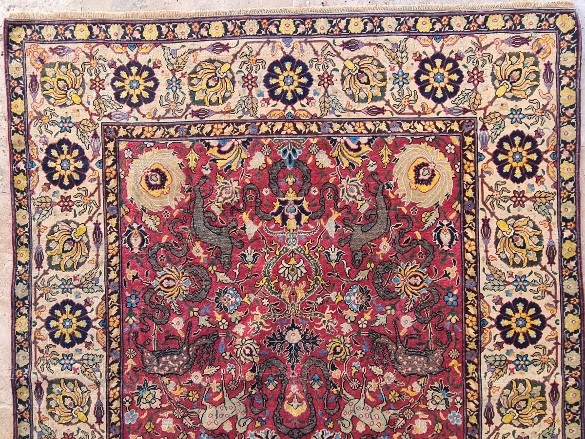 Kum-kapi,kum Kapu,carpet, Signed Four Times By Kapukian And Benjamian, 19th Century.-photo-2