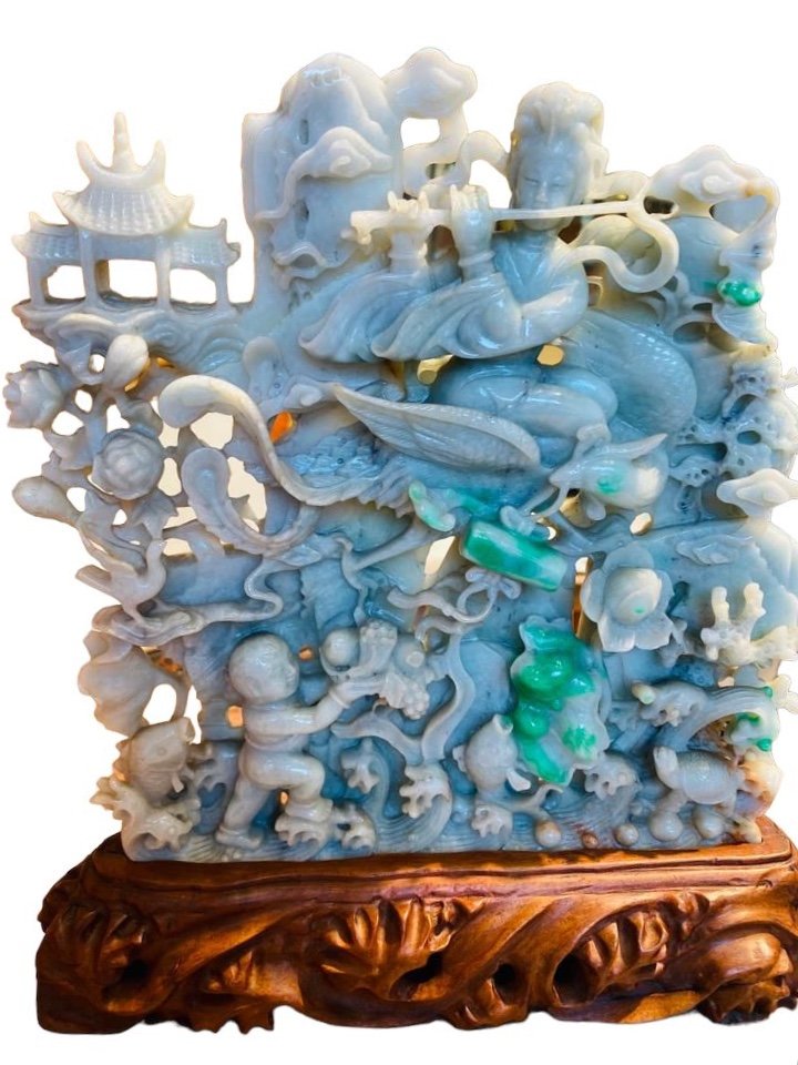 Imperial Jade Group, Asian Art, Circa 1930.-photo-5