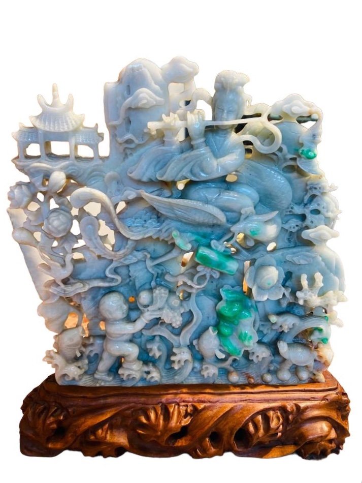 Imperial Jade Group, Asian Art, Circa 1930.