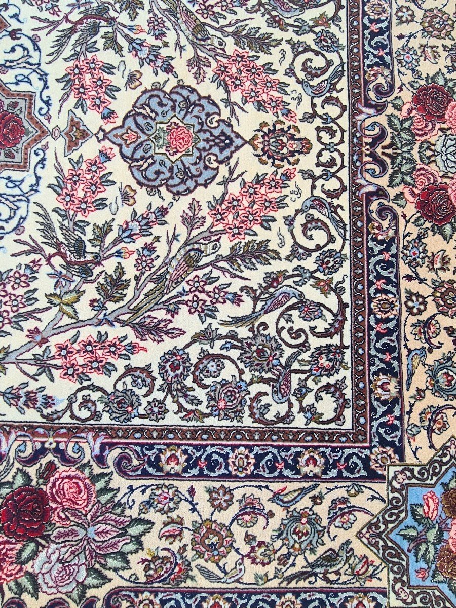 Rarissime Tapis  Ispahan, Iran,  époque Shah vers 1965.-photo-1