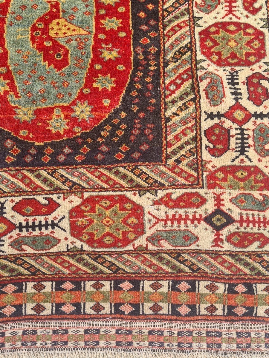 Kashgai Carpet Made In Wool, Persia, From The 19th Century.-photo-4