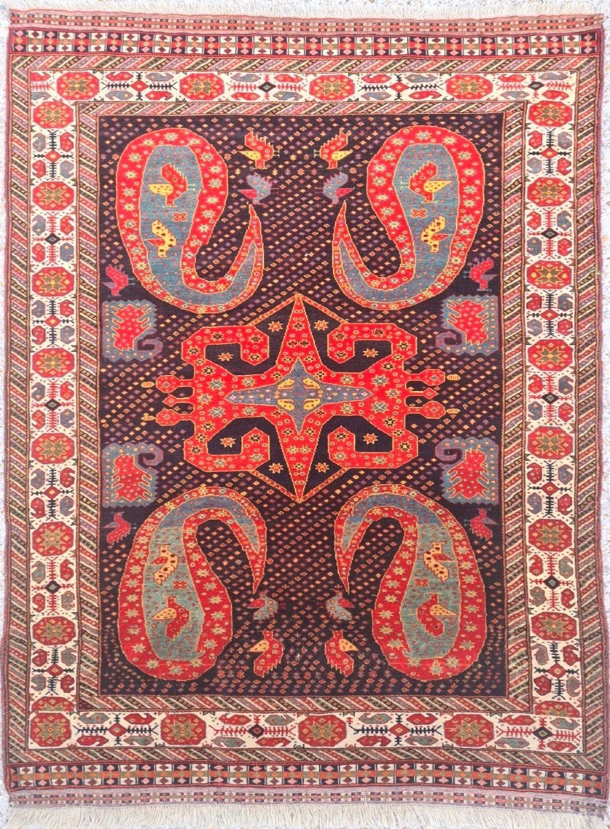 Kashgai Carpet Made In Wool, Persia, From The 19th Century.