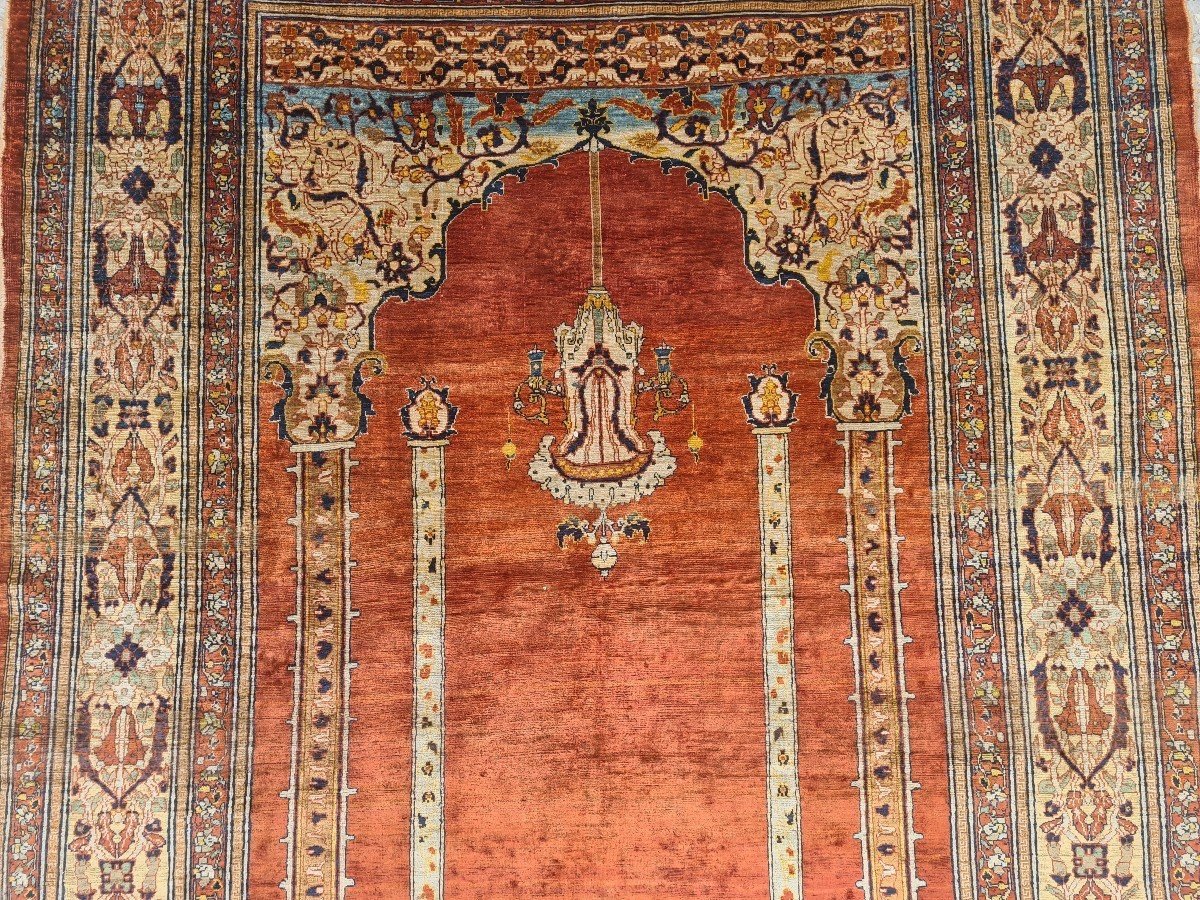 Tapis Tabriz En Soie, Haji Jalili, Iran, Vers 1870-photo-4