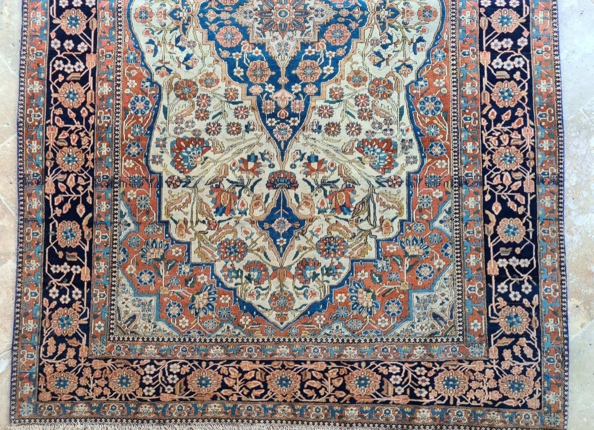 Tapis Kashan Mortachem En Laine, Iran, 19ème Siècle.-photo-3