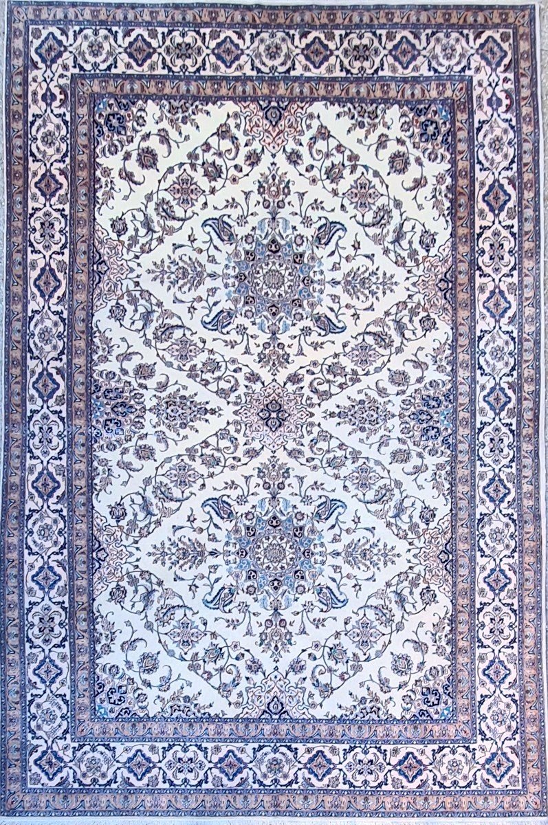 Tapis Nain Shisla En Laine, Iran,  Epoque Du Shah