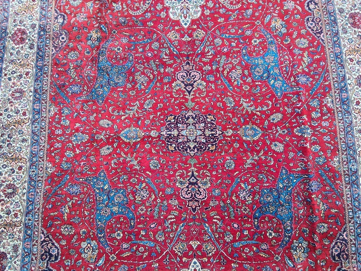 Important Tabriz Carpet In Wool, Iran, 19th Century-photo-6