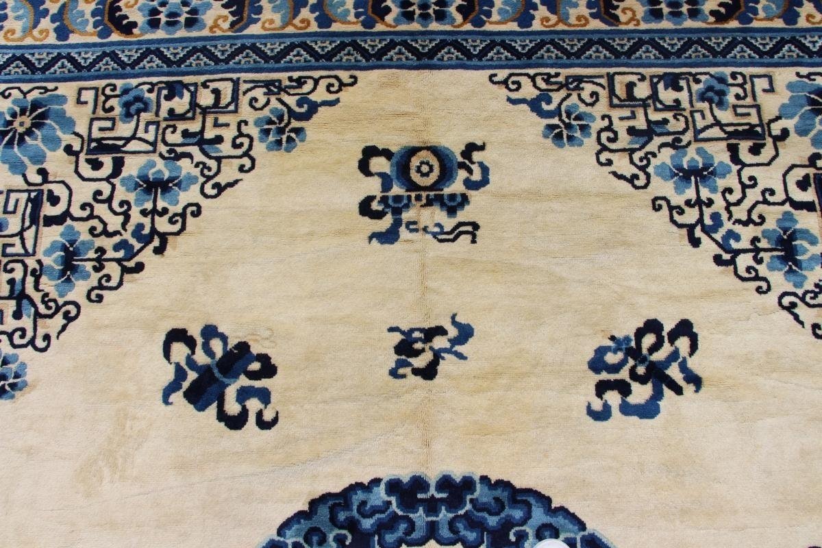 Grand Tapis De Chine Fait En Laine, Antiquité Du 20ème Siècle.-photo-2