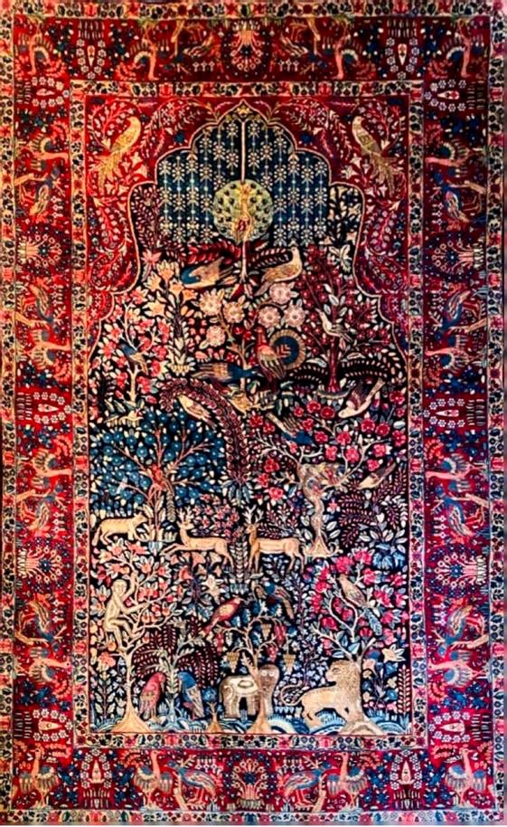 Kirman Wool Rug, Iran, 1930s/1940s