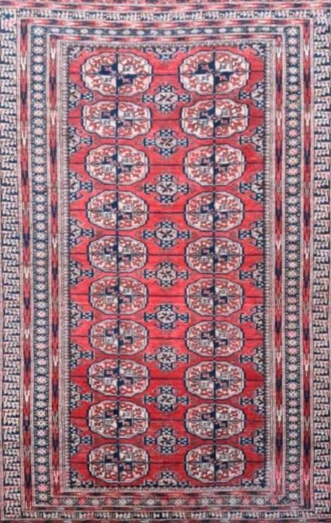 Ancien Tapis Tekke Boukhara Turkmen, 19éme Siècle -photo-4