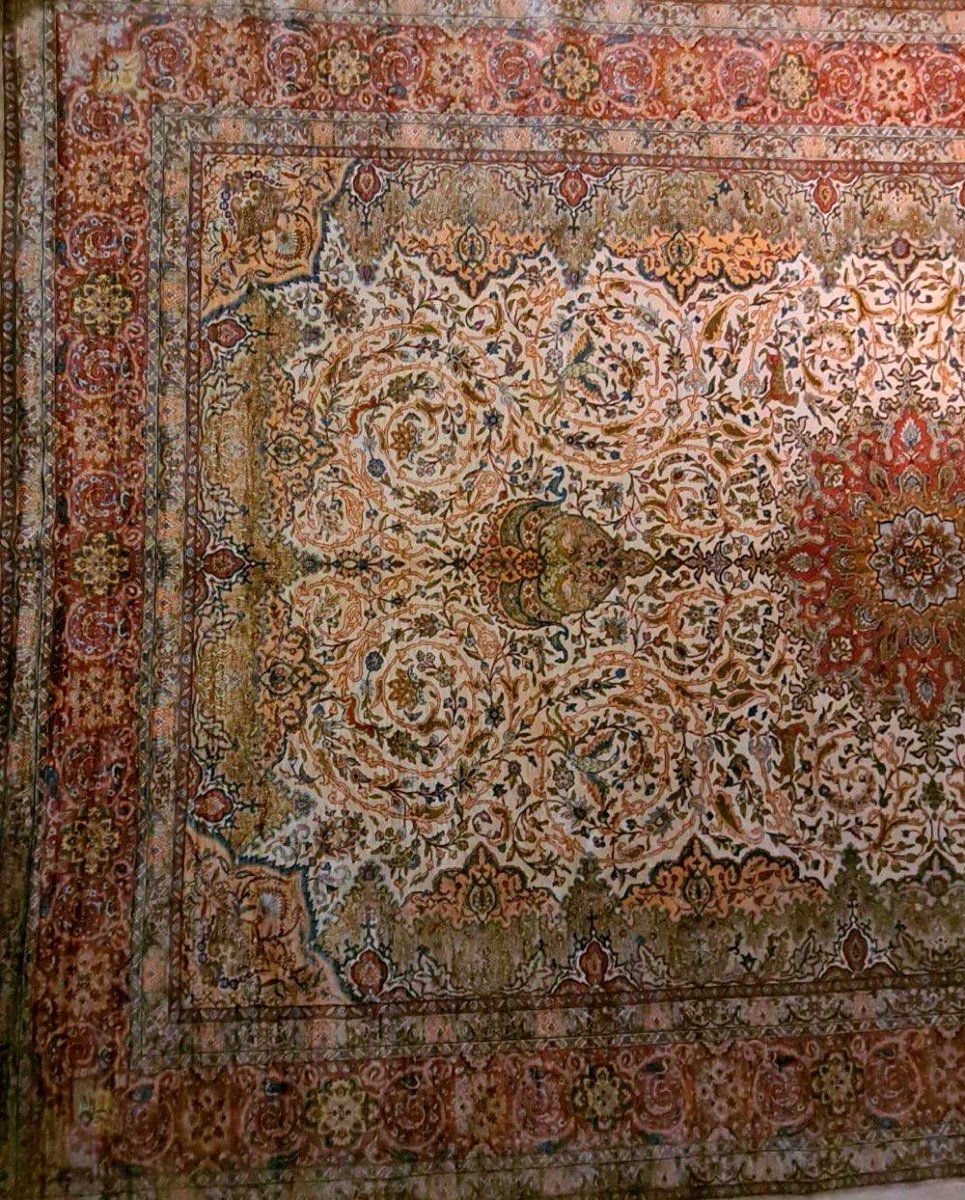 Important Tapis Hereke Turque, Signé, Vers 1960.-photo-1