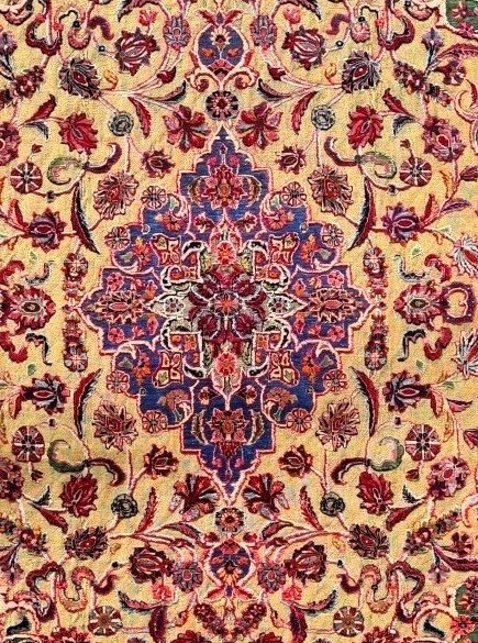 Kachan Soof Silk Carpet, Iran, 19th Century -photo-2