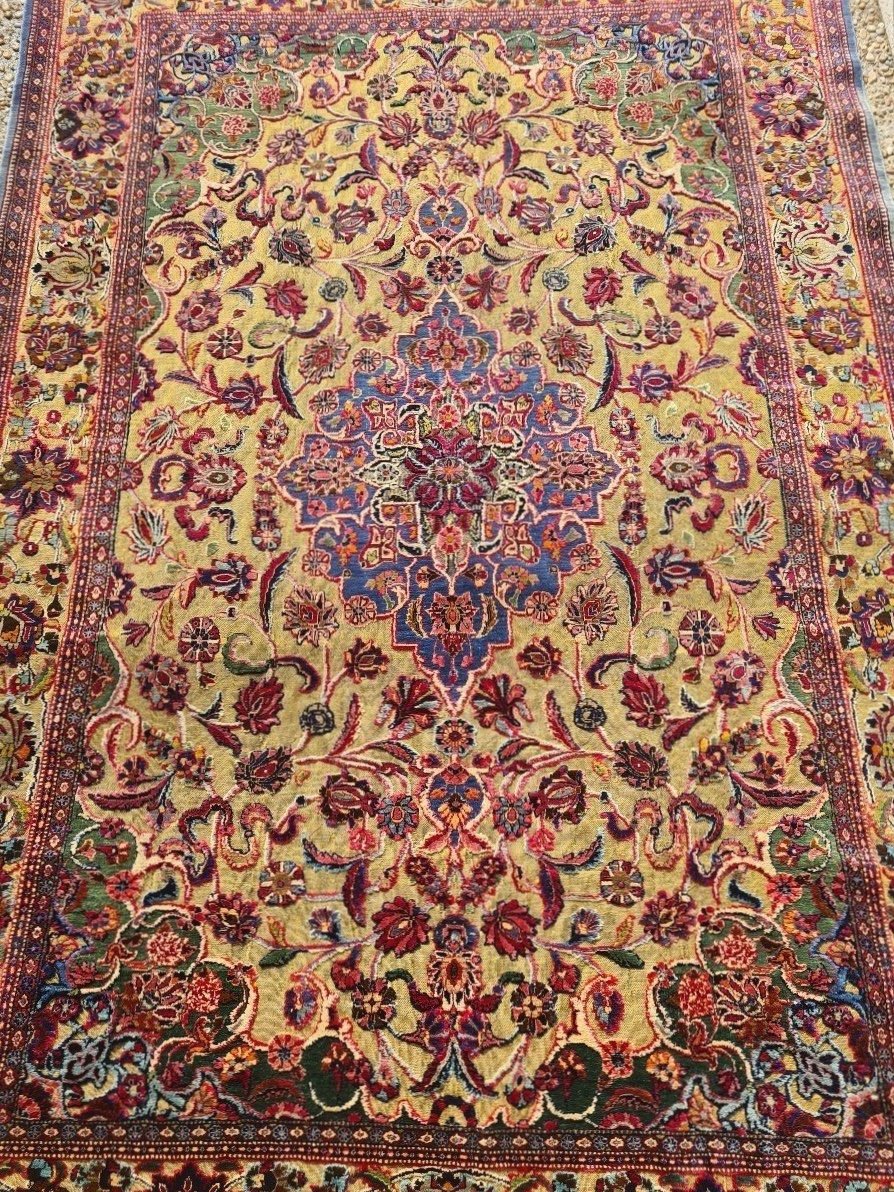 Kachan Soof Silk Carpet, Iran, 19th Century -photo-2