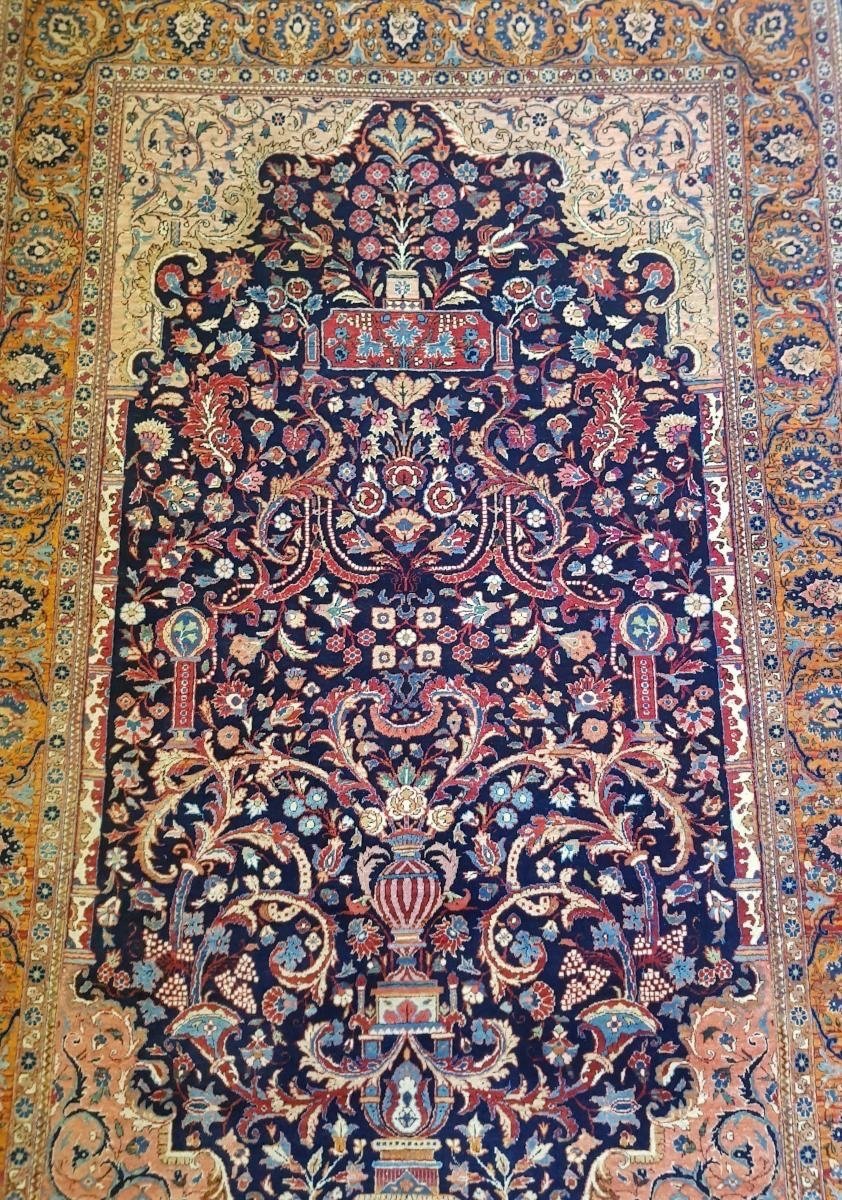 Tapis Kashan Mortachem En Laine, 19ème Siècle-photo-3