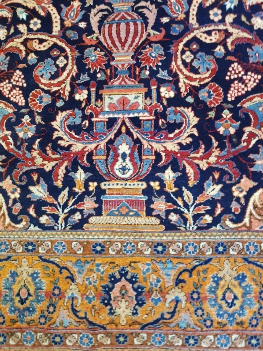 Tapis Kashan Mortachem En Laine, 19ème Siècle-photo-4