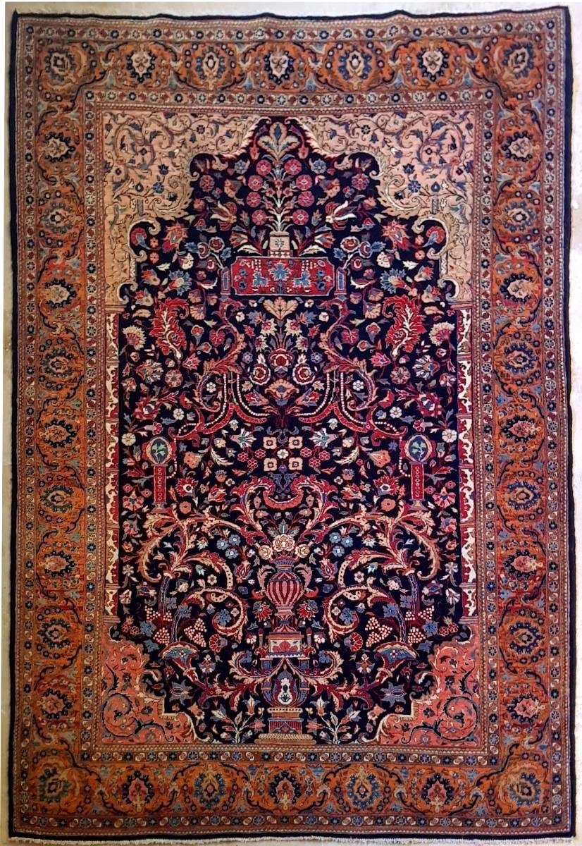 Tapis Kashan Mortachem En Laine, 19ème Siècle