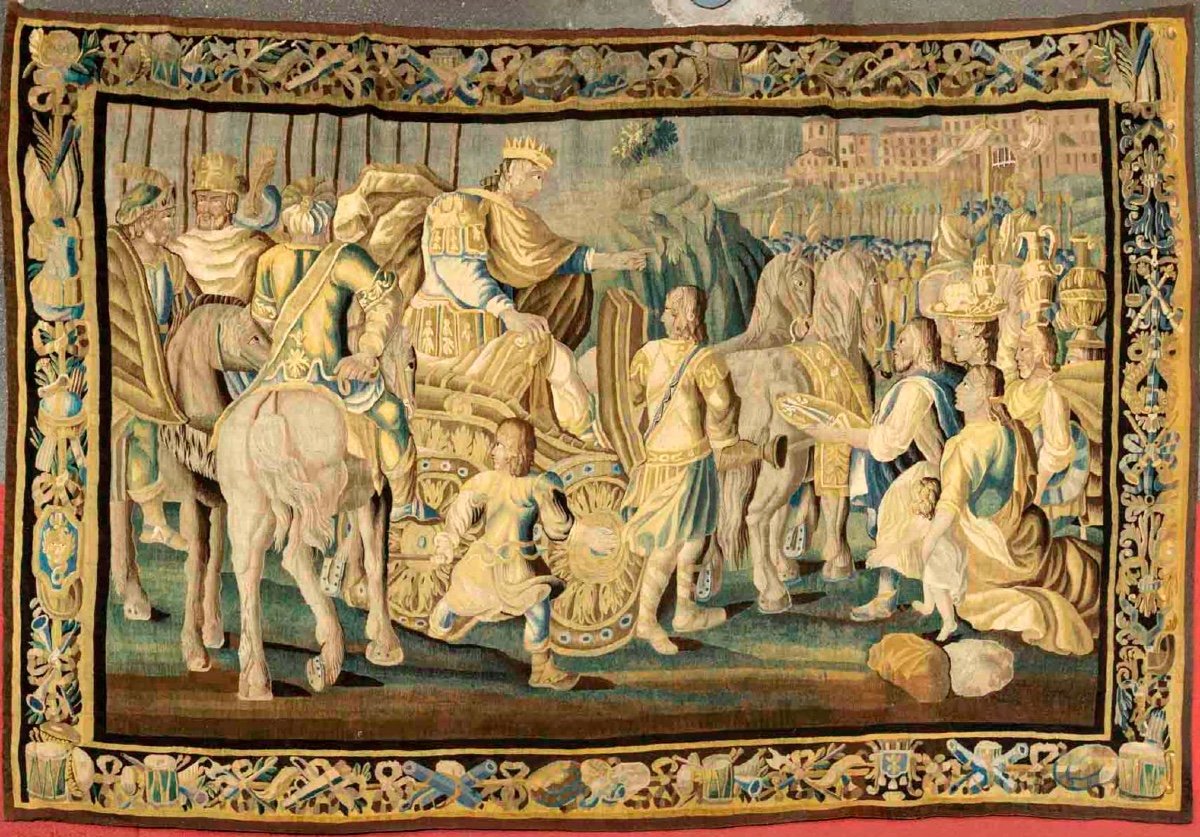 Tapisserie  En Laine Et Soie - Scène De Triomphe d'Artémise Ière