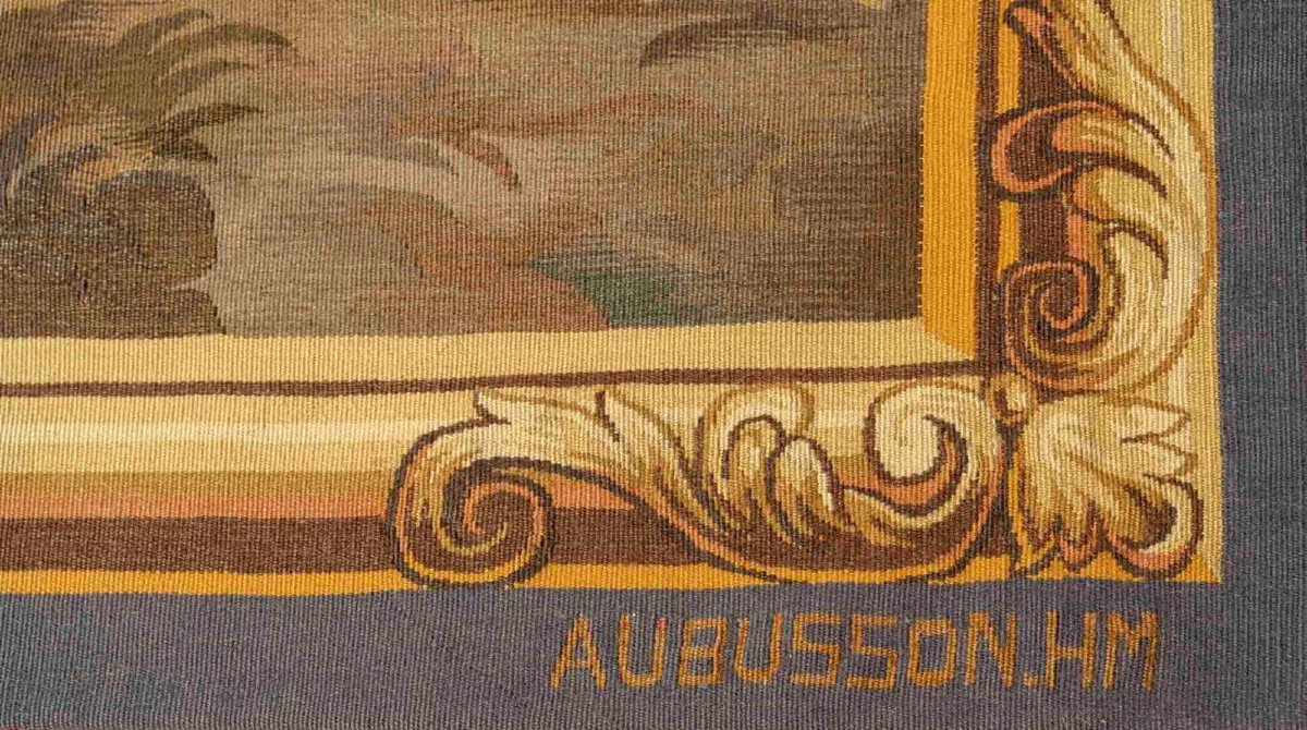 Aubusson Tapestry In Wool And Silk - France, Late 19th Century-photo-4