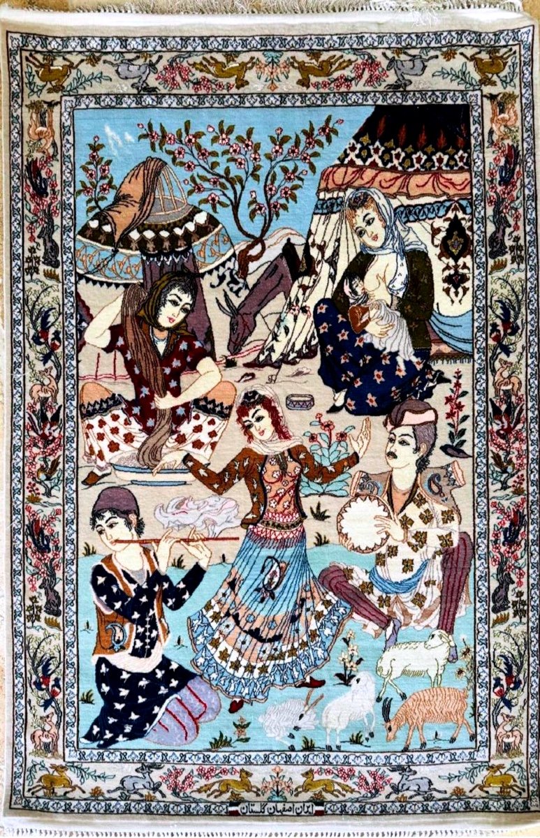 Isfahan Carpet, "gholestan - Rose Garden" (iran), Circa 1965