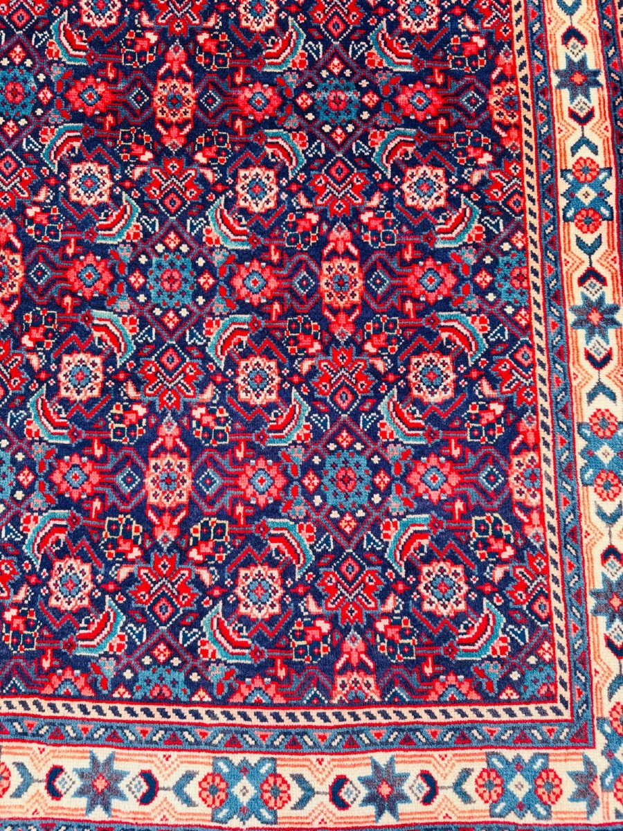 Tapis Persan Sénneh En Laine Kurk,  Noué A La Main, Vers 1950-photo-2
