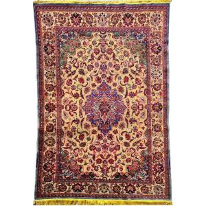 Kachan Soof Silk Carpet, Iran, 19th Century 