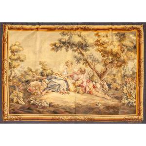 Aubusson Tapestry In Wool And Silk - France, Late 19th Century