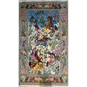 Fin Tapis Ispahan Royal, Iran, Vers 1965