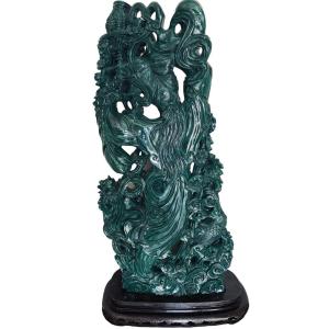 Déesse Du Printemps En Malachite, Pékin, 20ème Siècle