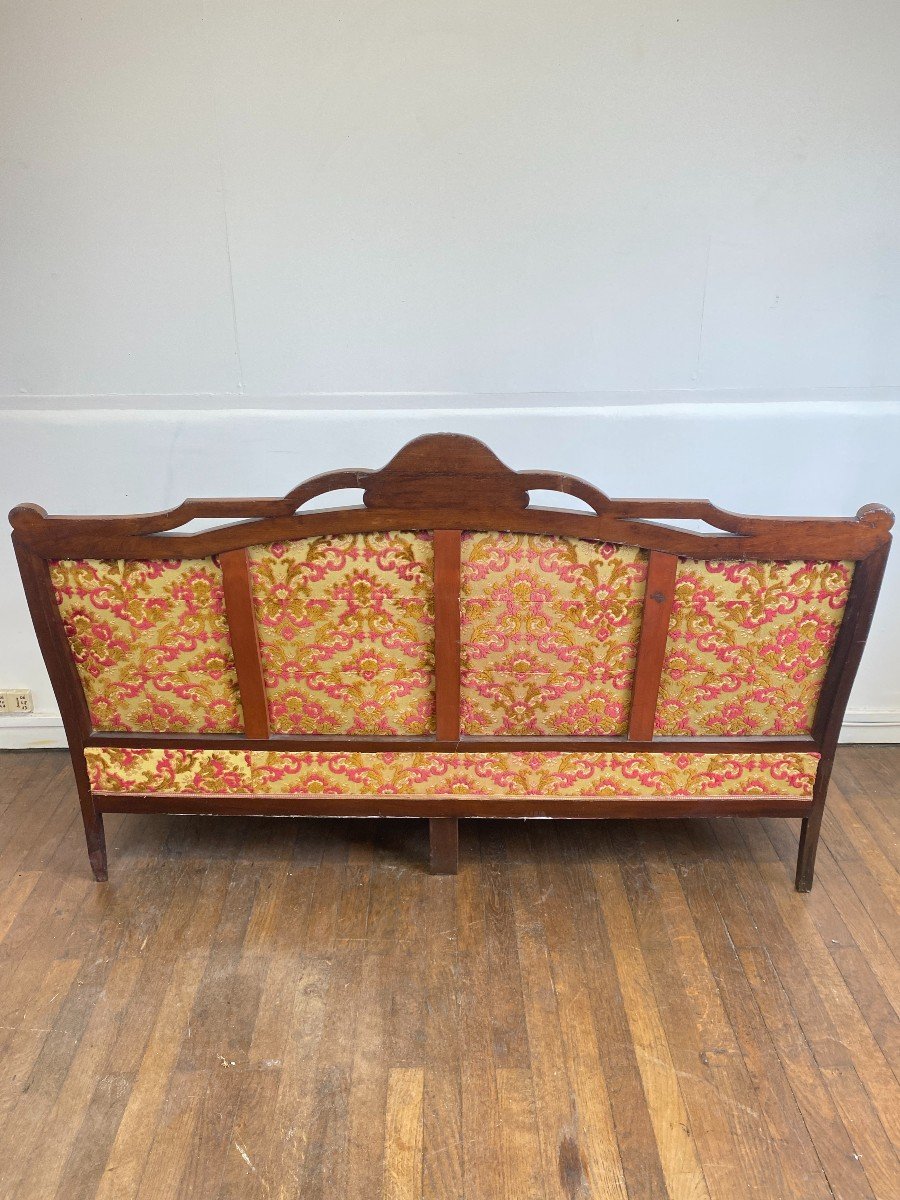 19th Century Louis-philippe Style Carved Mahogany 3-seater Sofa-photo-3