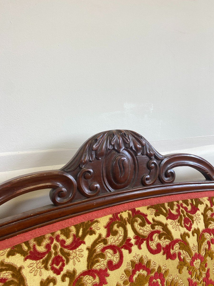 19th Century Louis-philippe Style Carved Mahogany 3-seater Sofa-photo-3