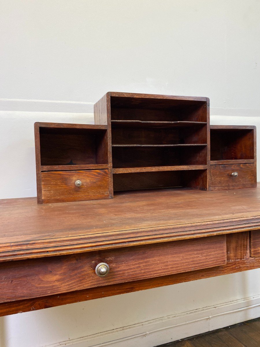 Mid-20th Century Pine Wood Secretary Desk-photo-1