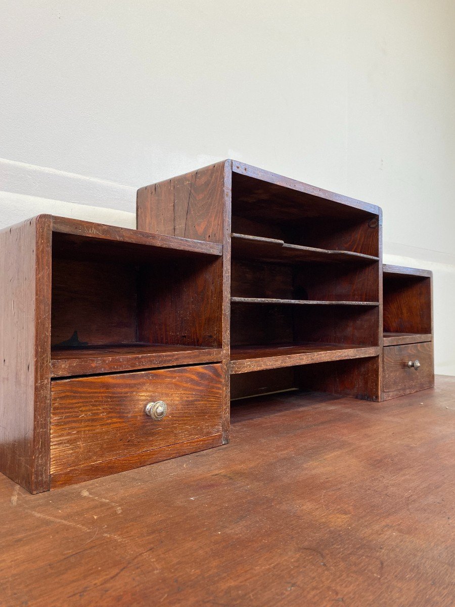 Mid-20th Century Pine Wood Secretary Desk-photo-2