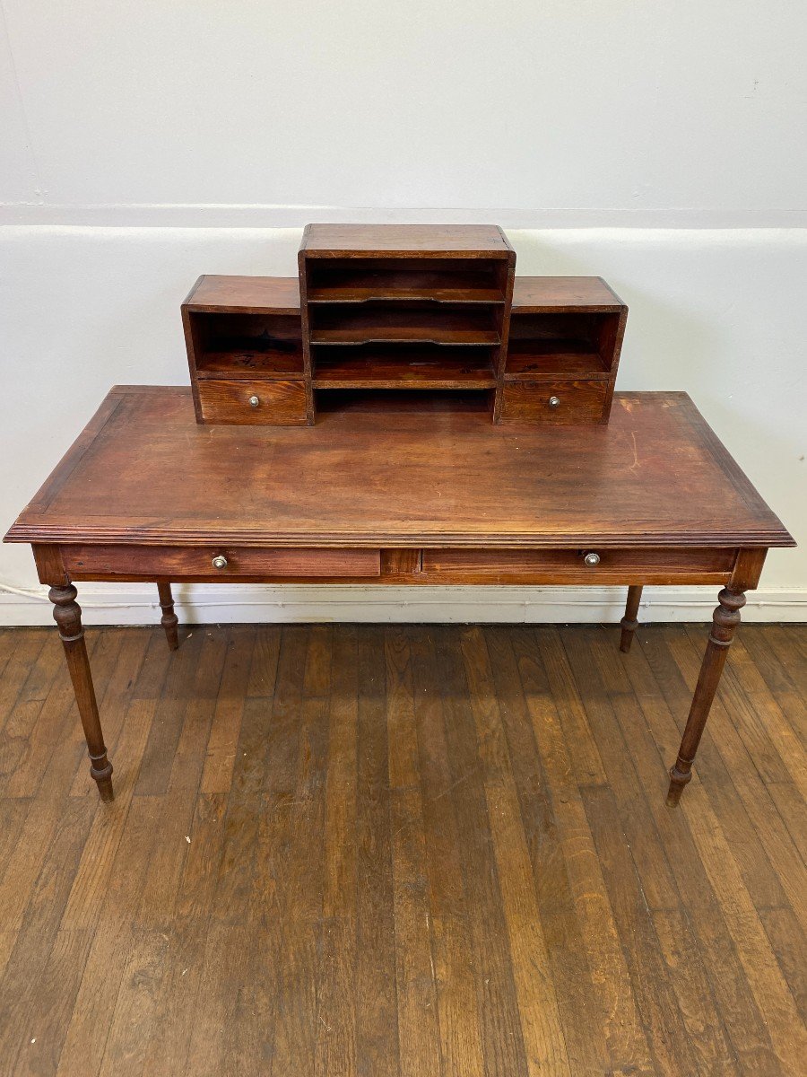 Mid-20th Century Pine Wood Secretary Desk