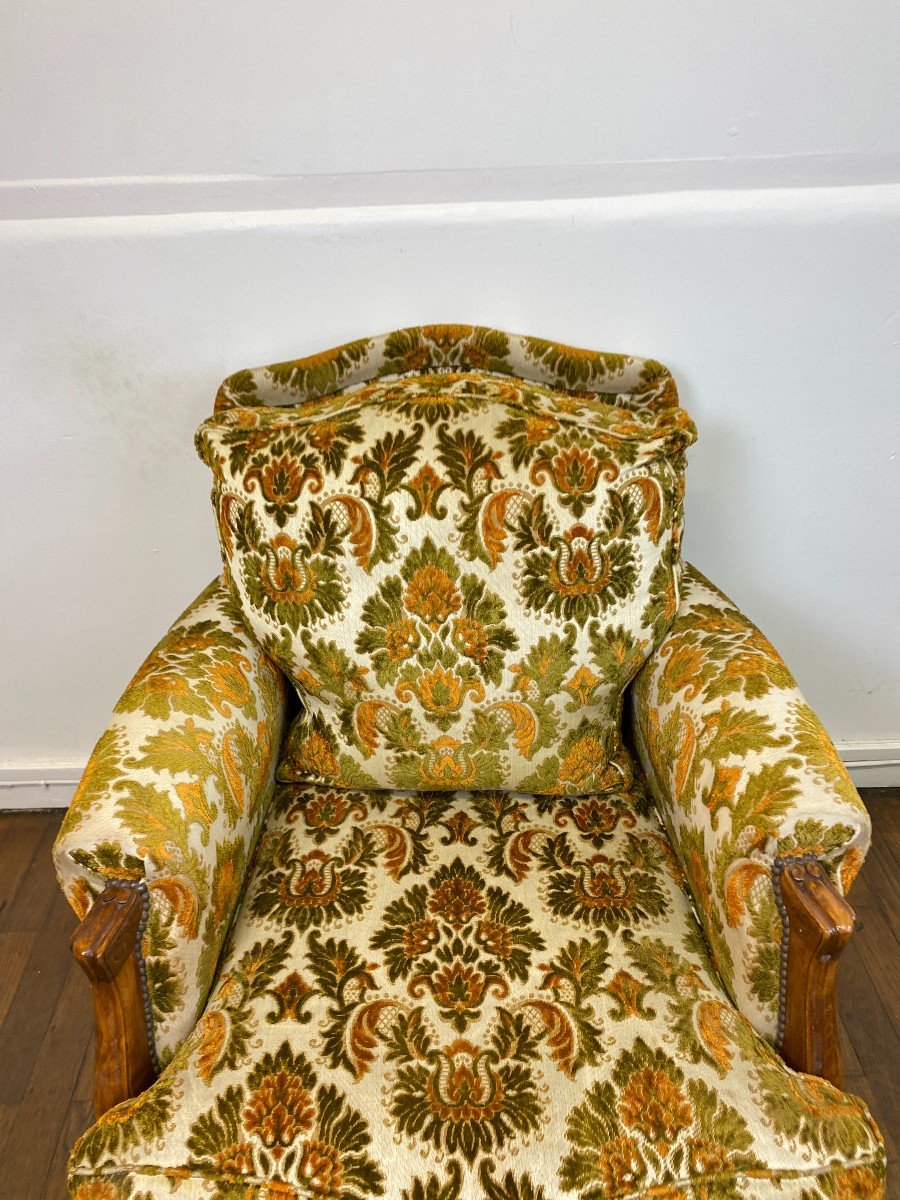 Armchair - Green And Yellow Bergère 60s-photo-1