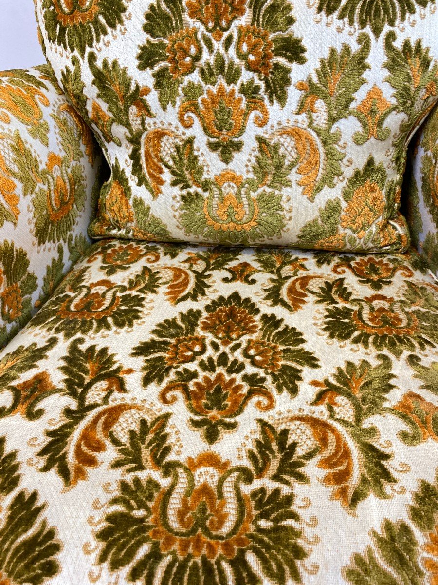 Armchair - Green And Yellow Bergère 60s-photo-4