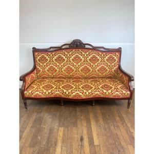 19th Century Louis-philippe Style Carved Mahogany 3-seater Sofa